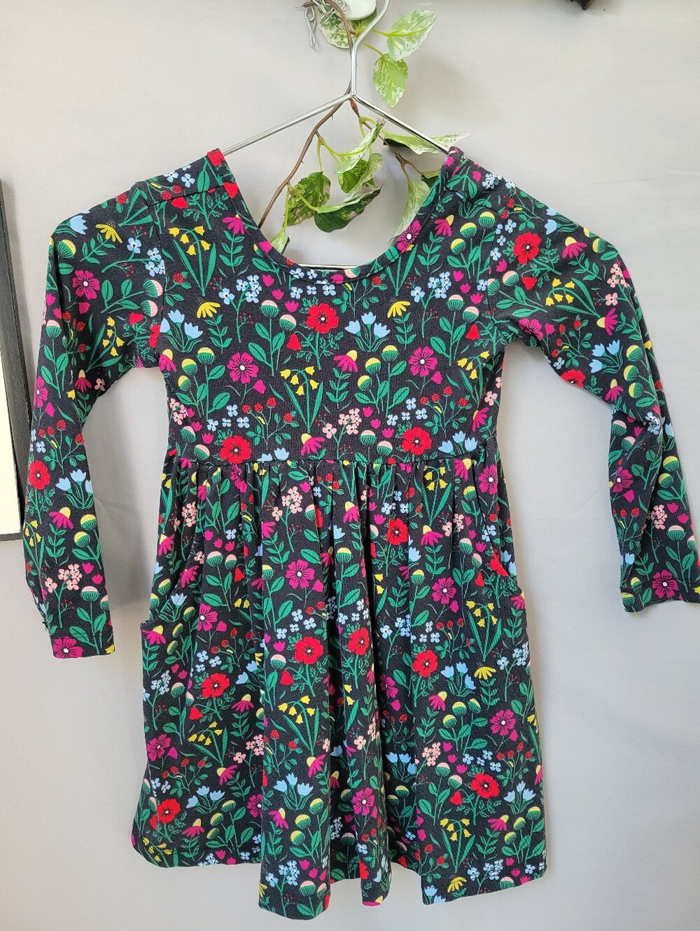 Hanna Andersson Long Sleeve Floral Skater Dress w/ Pockets 4